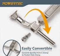 ‎POWERTEC 12 in. Pocket Hole Right Angle Clamp, 4-3/4 in. Max. Clamping for  Pocket Hole Joint Assembly, Woodworking, Welding (2PK) 71745N