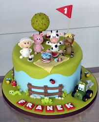 Farm Animals Picnic Cake So Dang Cute Picnic Cake Farm Birthday Cakes Animal Birthday Cakes