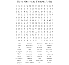 Anne murray alan jackson alison krauss. Rock Music And Famous Artist Word Search Wordmint