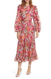 Saloni Isabel Floral Long Sleeve Silk Maxi Dress Nordstrom In 2020 Maxi Dress Silk Maxi Dress Maxi Dress Online