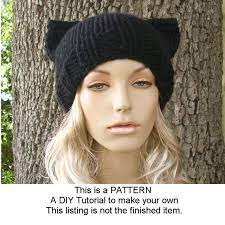 Instant Download Knitting Pattern Knit Hat Pattern Cat Hat Etsy Cat Hat Pattern Knitting Hat Knitting Patterns