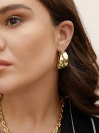 Gold Double Strand Bubble Hoop Earrings