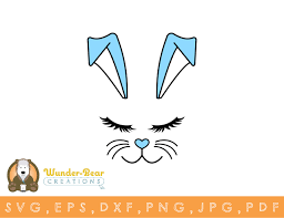 Bunny unicorn face free svg file & clipart includes: Bunny Face Svg Clipart Wunder Bear Creations