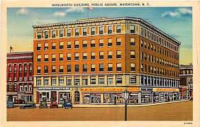 Watertown New York Ny 1940 Public Square Woolworth Savings Bank Vintage Postcard Watertown New York Watertown Vintage Postcard