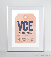 Venice Italy Vce Luggage Tag Poster Baggage Tag Print Etsy Tag Print Calgary Alberta Canada Poster City