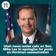 Sen. Mike Lee deleted his posts about the Hortman assassinations, but  Utah's oldest news outlet thinks that's not enough. More:  https://bringmethenews.com/minnesota-news/utah-news-outlet-calls-on-sen-mike-lee-to-apologize-for-posts-on-hortman-assassination