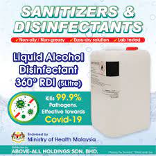 Malaysia is all known to us today as one of the most prime developing countries among all asian countries around the world. Liquid Alcohol Disinfectant 360 Rdi é…'ç²¾æ¶ˆæ¯'å‰‚ 70 75 Etyhl Alcohol Surface Cleaner Shopee Malaysia