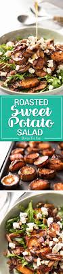 Roasted Sweet Potato Salad With Honey Lemon Dressing Recipe Salad With Sweet Potato Roasted Sweet Potatoes Recipes