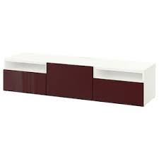Besta Tv Bank Weiss Selsviken Hochglanz Dunkel Rotbraun Ikea Deutschland In 2020 Tv Bench Dark Red Brown Tv Unit