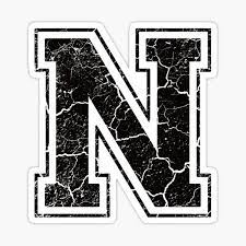 Letter N Stickers Alfabet Huruf Seni Buku