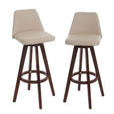 2x barhocker hwc c43 barstuhl tresenhocker holz kunstleder. 2x Barhocker Hwc C43 Barstuhl Tresenhocker Holz Kunstleder Drehbar Creme Dunkle Beine