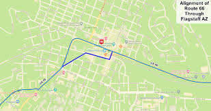 To go west, use interstrate 40, which follows the route 66 alginment from 1952 to 1985. Flagstaff Route 66 Arizona