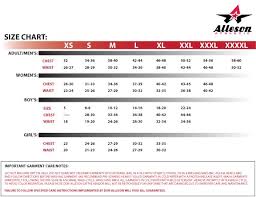 Size Chart Alleson