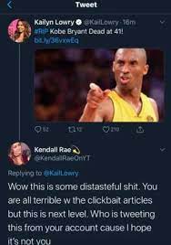 Comedian ari shaffir used this tragedy as an opportunity to troll those in mourning. Teen Mom Star Kailyn Lowry Is Being Dragged For Tweet About Kobe Bryant S Death