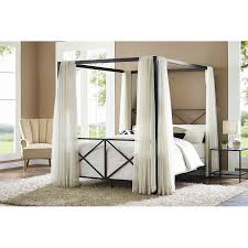 A sturdy metal bed frame, as well as side rails for guaranteed stability and durability. Queen Size 4 Post Metal Canopy Bed Frame In Black