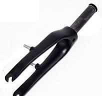 LHHL 14" Fibra di Carbonio Bicicletta Pieghevole Forcella Rigida Tubo Dritto 1-1/8" Forcelle Biciclette BMX V Freno/C Freno QR 9mm Forcella Anteriore ...
