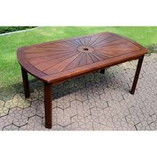 International Caravan Highland Acacia Sunburst Patio Garden Coffee Table Brown Coffee Table Coffee Table Wood Solid Wood Coffee Table