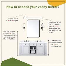 Apmir 36 In W X H Square Tempered Glass And Aluminum Alloy Framed Wall Bathroom Vanity Mirror Matte Black