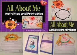Recognizing and learning our name, learning about emotions, personal hygiene (e.g. All About Me First Week Of School Activities First Day Jitters Freebie The Lesson Plan Diva
