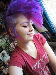 Purple And Red Mohawk Deathhawk Beautiful Girl Scene Hair Pretty Hairstyles I Like Your Hair