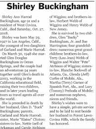 Obituary for Shirley Ann Buckingham, 1927-2018 (Aged 91)