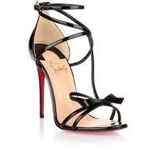 Black Ankle Strap Sandals Heels Christian Louboutin Blakissima 100 Black Patent Leather Sandal 750 Liked On Polyvore Featuring Sho Sandals Heels Stiletto Heels Louboutin Stiletto Sandals