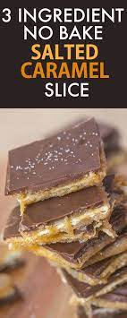 Healthy No Bake Salted Caramel Slice Recipe Salted Caramel Slice Caramel Slice Salted Caramel