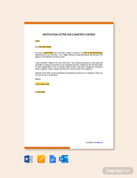 Free Motivation Letter For A Master S Degree Template Google Docs Word Apple Pages Template Net