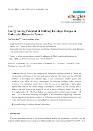 Head office in taiwan：futek alloy co., ltd. Pdf Energy Saving Potential Of Building Envelope Designs In Residential Houses In Taiwan