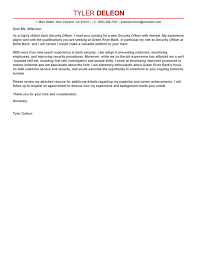Security Officer Cover Letter Example Cover Letters Livecareer Com