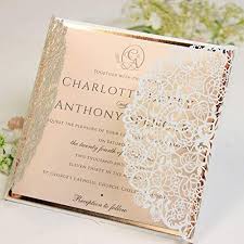 Subito a casa e in tutta sicurezza con ebay! Campione Partecipazioni Matrimonio Fai Da Te Elegante Set Anniversario Fidanzamento Compleanno Battesimo Diy Bianco Pesca Oro Rosa Taglio Laser Con Busta