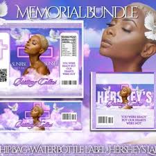 Funeral Bundle Treat Labels , Funeral Chip Bag, Water Bottle Labels & Candy  Bar Wrappers ,in Loving Memory Memorial Favor, Funeral