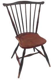 Early 19th Century New England Fan Back Windsor Chair With The Original Blue And Red Paint Country Treasures Early American Furniture Primitive Dining Room