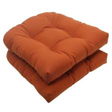 Pillow Perfect Indooroutdoor Sundeck Wicker Seat Cushion Orange Set Of 2 For More Infor Outdoor Seat Cushions Outdoor Cushions And Pillows Outdoor Cushions
