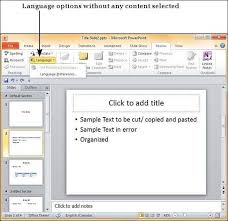 Ms Powerpoint Setting Language Type Tutorialspoint