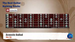 Acoustic Ballad In Em Guitar Backing Track With Scale Chart