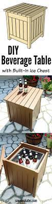 Diy Outdoor Side Table With Cooler Easy Unique Saws On Skates Diy Patio Furniture Diy Outdoor Furniture Wood Table Diy