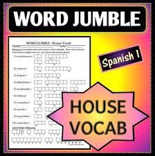 45 anagrams of paddle were found by unscrambling letters in p a d d l e. Spanish 1 Word Jumble House Vocab Activity Vocab Activities Jumbled Words Vocab