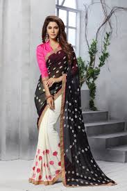Black & White Saree at ₹ 1625/piece