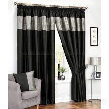 Black Silver Ready Made Lined Curtains Pencil Pleat Curtains Uk Curtains Living Room Black Living Room Curtains