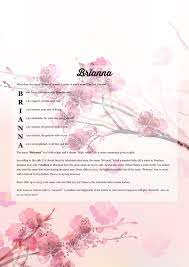 The Namemeaning Of Brianna Using Cherry Blossom From The Project Pack Flowers Unique Giftideas And Personalize Wall Quotes Decals Names With Meaning Names