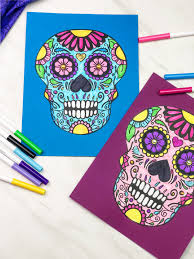 For boys and girls, kids and adults, teenagers and toddlers, preschoolers and older kids at school. Sugar Skull Craft For Kids Free Printable