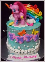 Twinnies 6th Birthday Celebration At Kindy Colorful Layered Cake Pinkie Pie Cake Cake Birthday Celebration