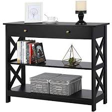 (5.0) stars out of 5 stars 6 ratings, based on 6 reviews. Yaheetech Console Sofa Table Classic X Design With Drawer And 3 Tier Deals Furniturev Com Living Room Office Furniture Wood Console Table Hall Table