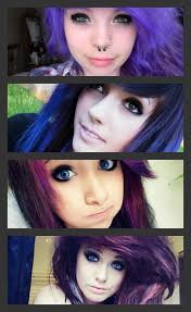 Tease the crown of your hair. Purple Hair Emo Life Blog