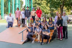 Skaters celebrate addition of new equipment to Greenville park