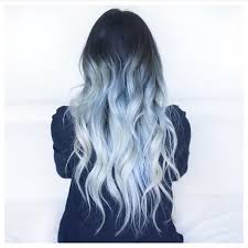 Light Blue Hair Color Silver Dark Root Pastel Ombre Curly Long Hairstyle Dye Blue Ombre Hair Hair Color Blue Light Blue Hair