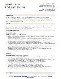 Sandwich Artist Resume Samples Qwikresume