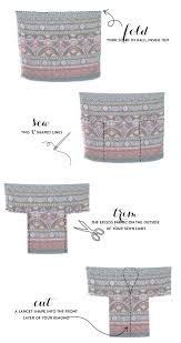 Join the ends of the 5 inch line and the and of the mark to make a triangular shape for the neckline. Diy Fringed Kimono Diy Clothes Diy Kimono Diy Fashion