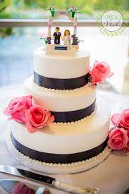 Black Pink And White Wedding Cake Lego Cake Toppers Photographed By Studio Veil Www Studiov Lego Wedding Cakes Lego Cake Topper Wedding Cake Topper Lego